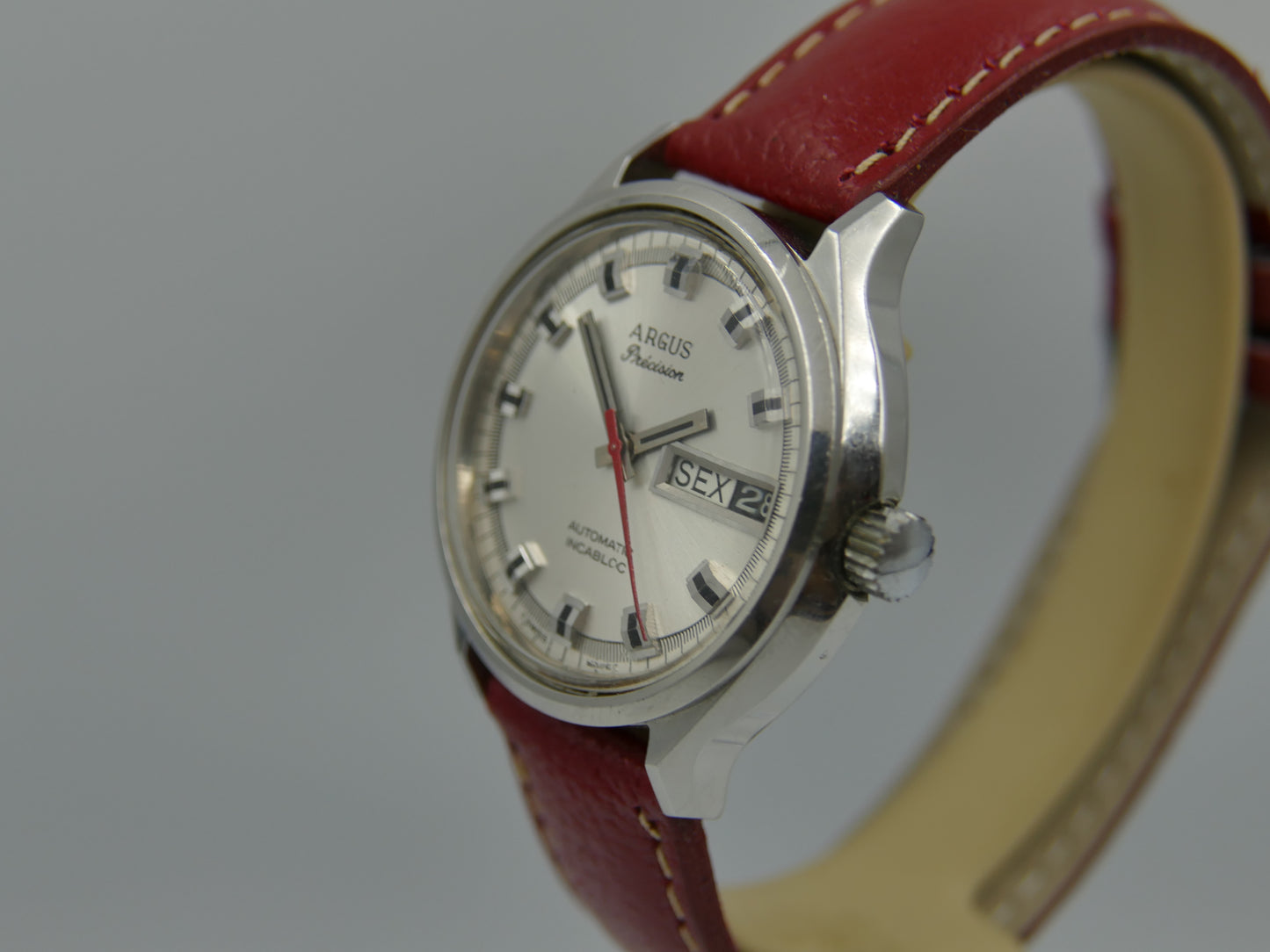 70s vintage watch mens swiss Argus precision automatic day&date AS 2066