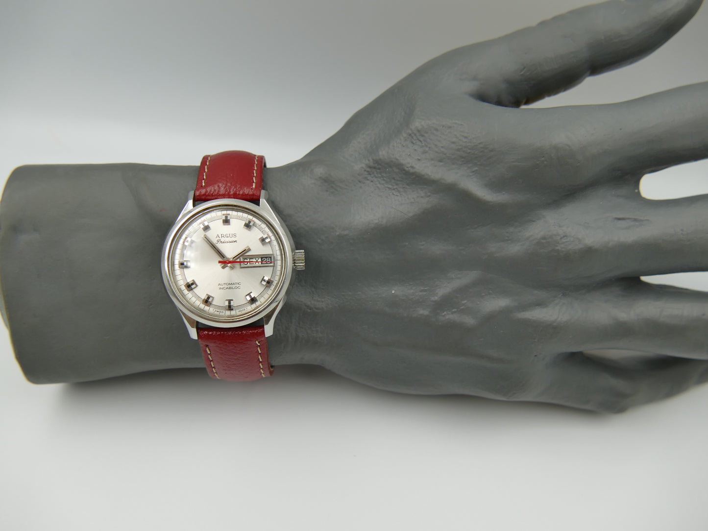 70s vintage watch mens swiss Argus precision automatic day&date AS 2066