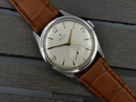 60s vintage watch mens Zenith Pilot hand wind cal. 40 mint