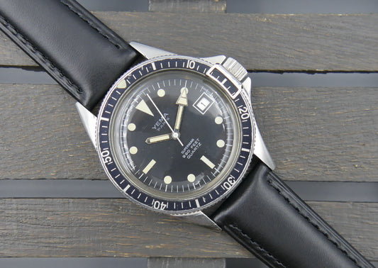 70s vintage watch mens diver plongee Yema Superman 990 feet quartz ref T9.001.6
