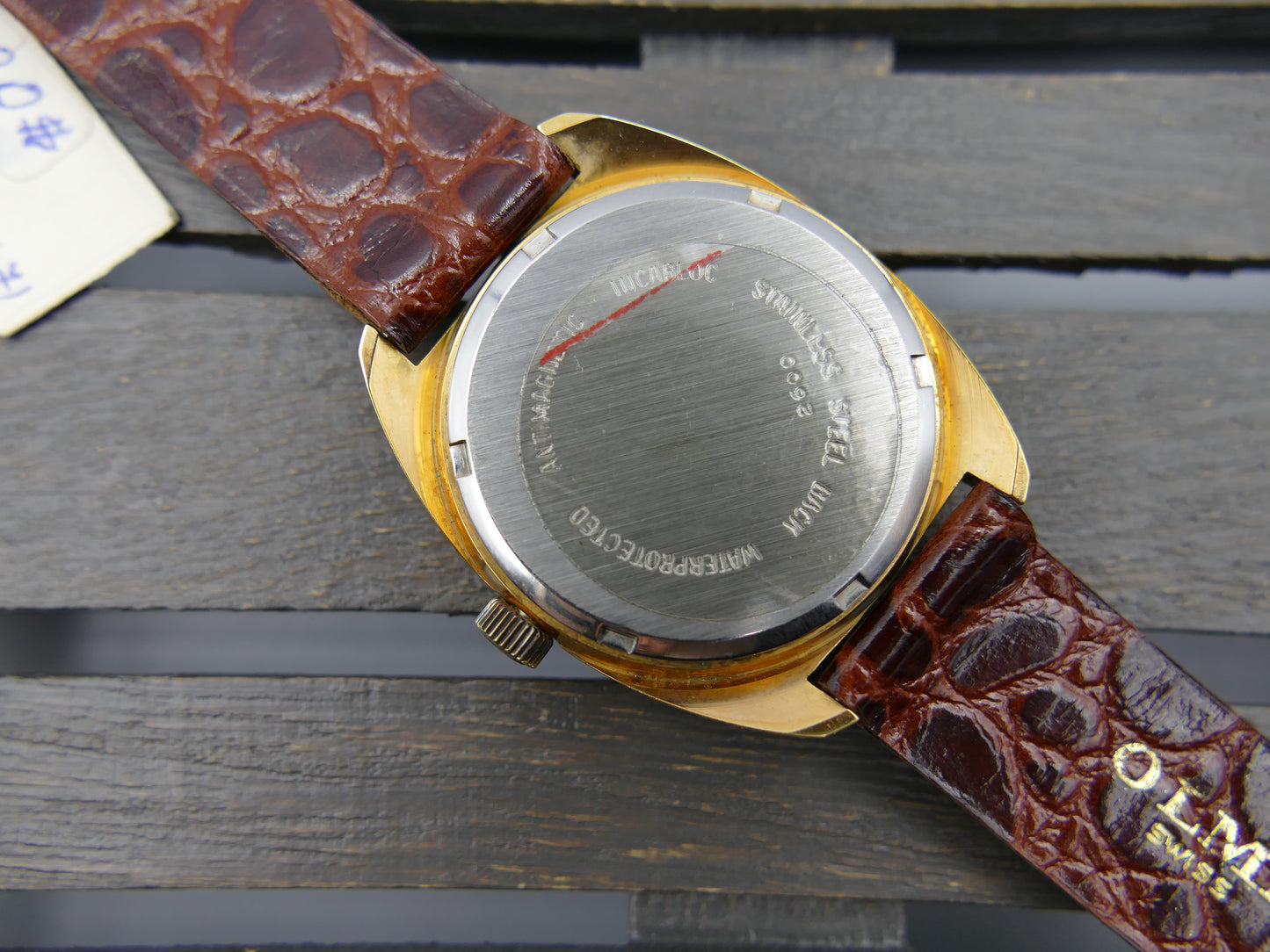 60s vintage watch mens OLMA hand wind Unitas 6323 NOS