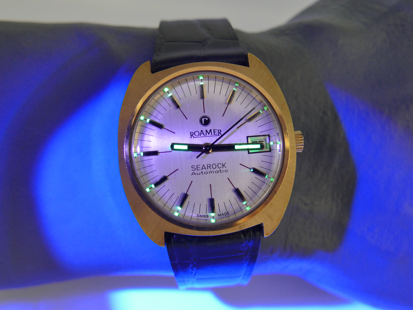 70s vintage watch mens Roamer Searock automatic MOD 522.2210.327 MINT