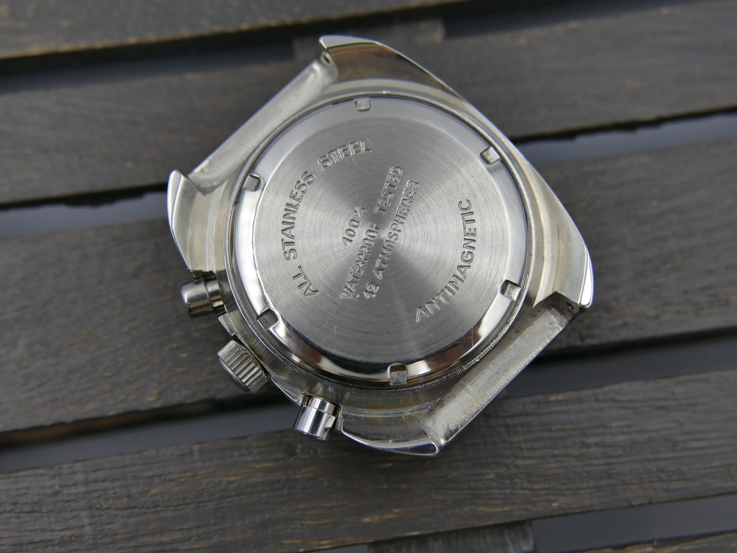 70s vintage watch chronograph Elge valjoux 7734 jumbo 40mm Yachting Racing NOS