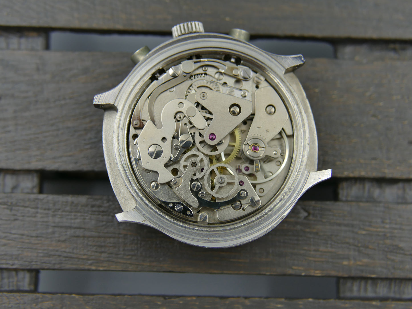 70s vintage watch mens ZAL chronograph valjoux 7734 panda