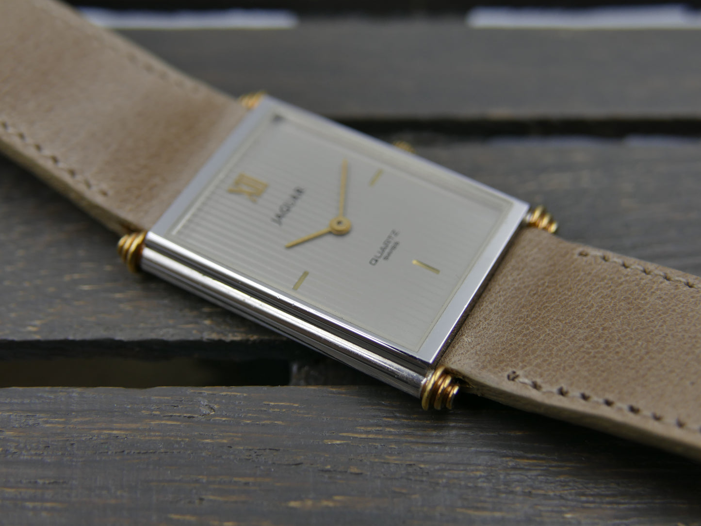 Vintage watch mens tank style Jaguar PUW 9100 NOS w/box