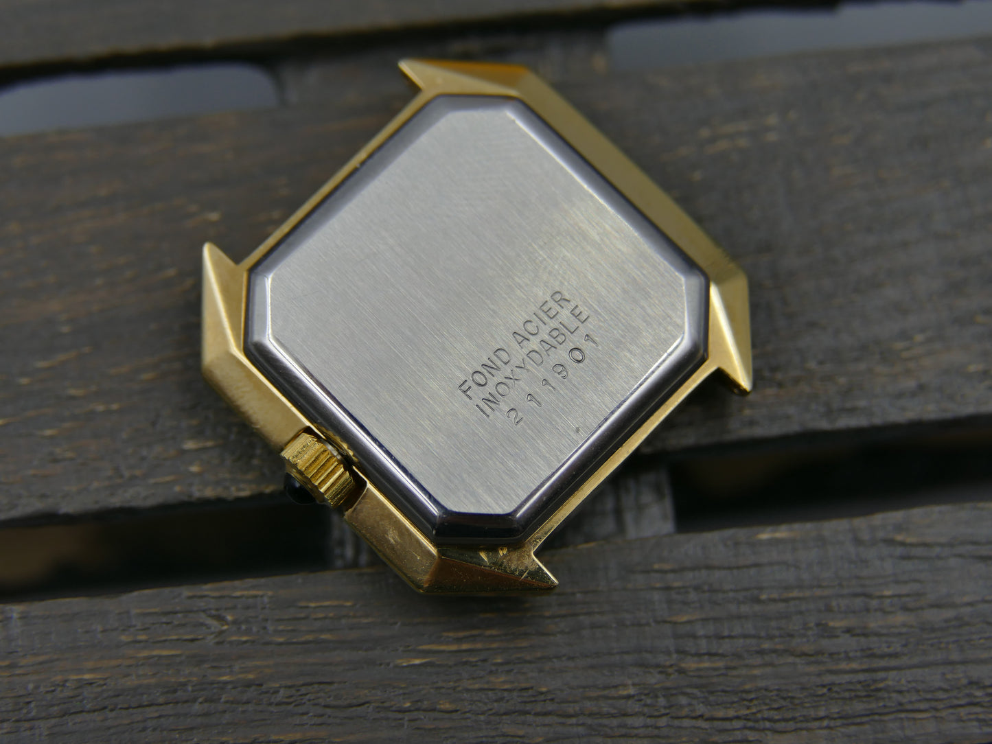 70s Vintage watch swiss Nyon Luxe (Ceinture) hand wind ST 69N marble brown NOS