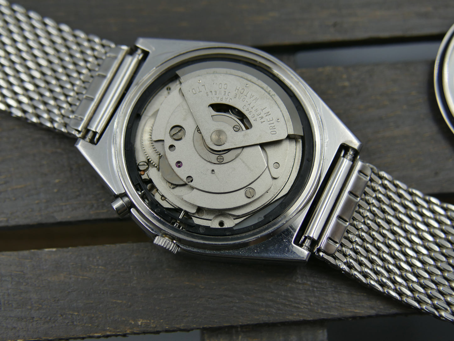 vintage watch mens Orient 3 star 469WA7-61 CA automatic green dial serviced steel 38mm