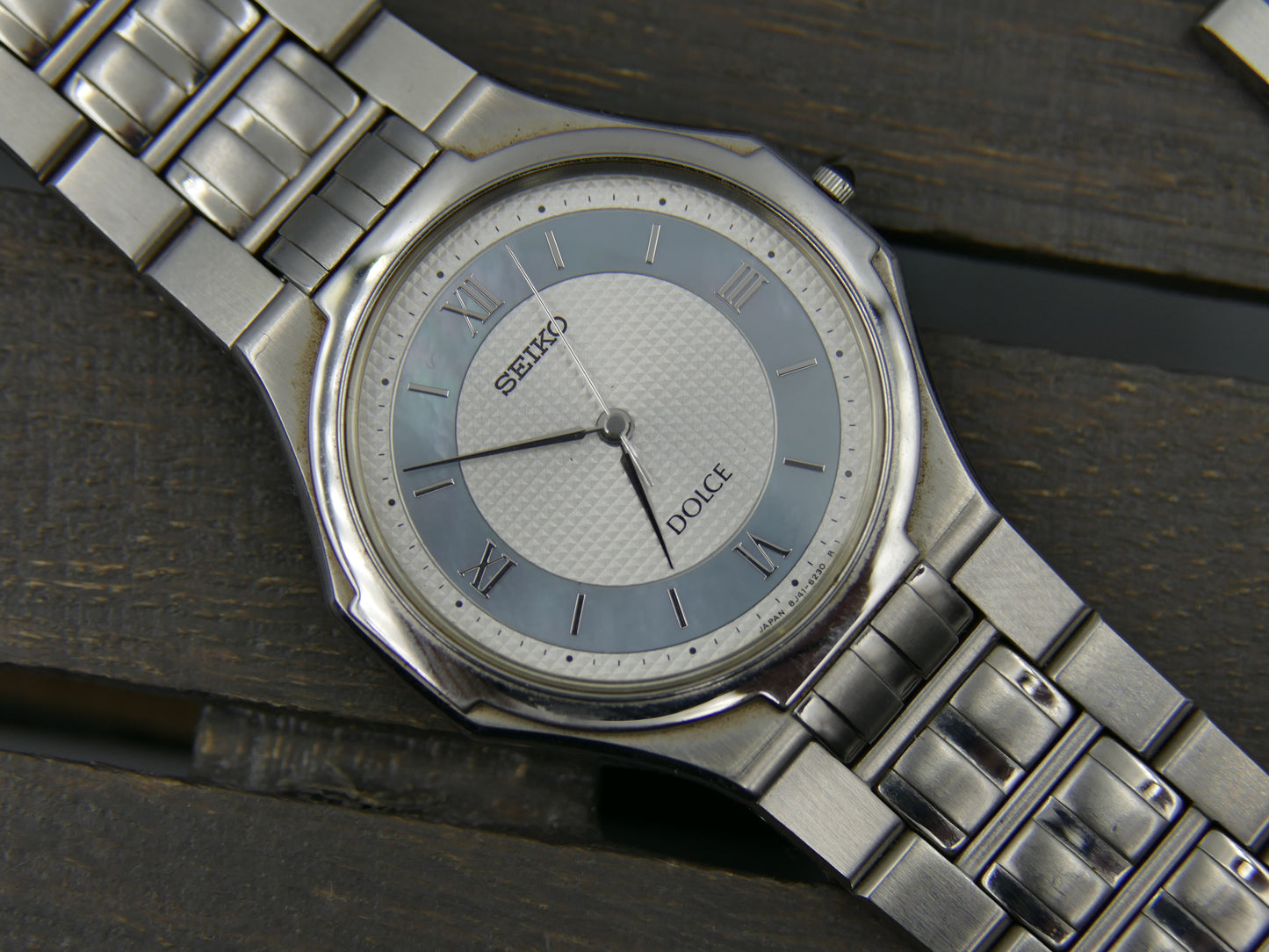 90s vintage Seiko Dolce 8j41 Tiffany Blue Mother of Pearl Nautilus genta Tapisserie Dial JPM