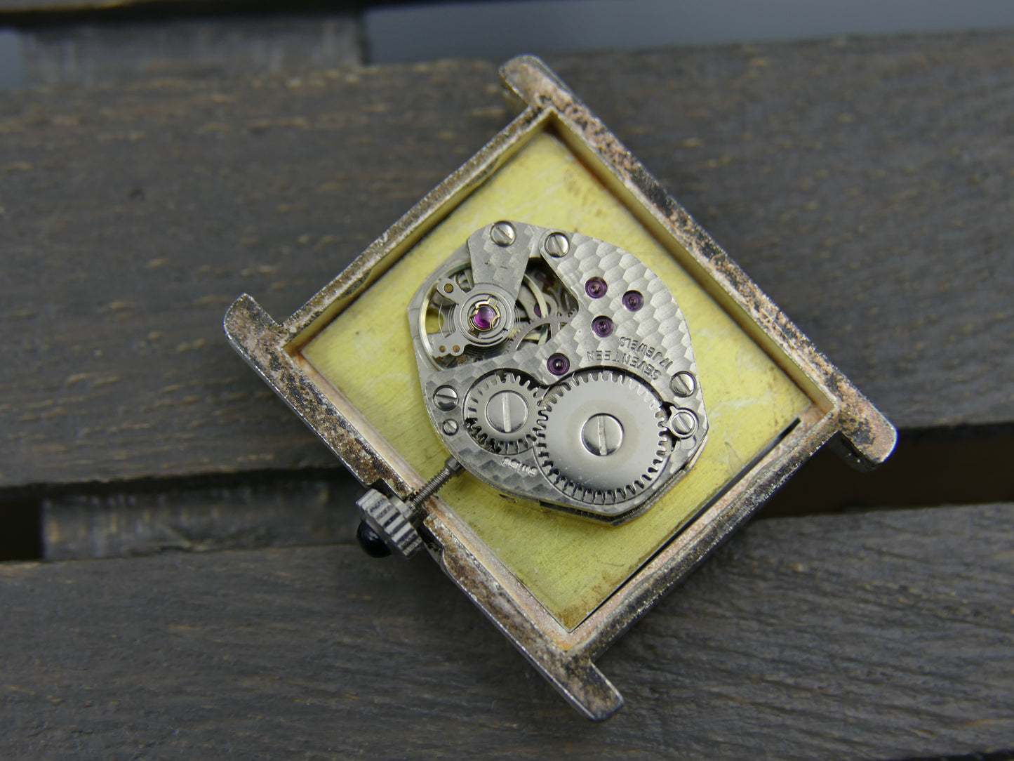 vintage watch mens tank Pryngeps ref 2962 hand wind lorsa solid silver 925 serviced
