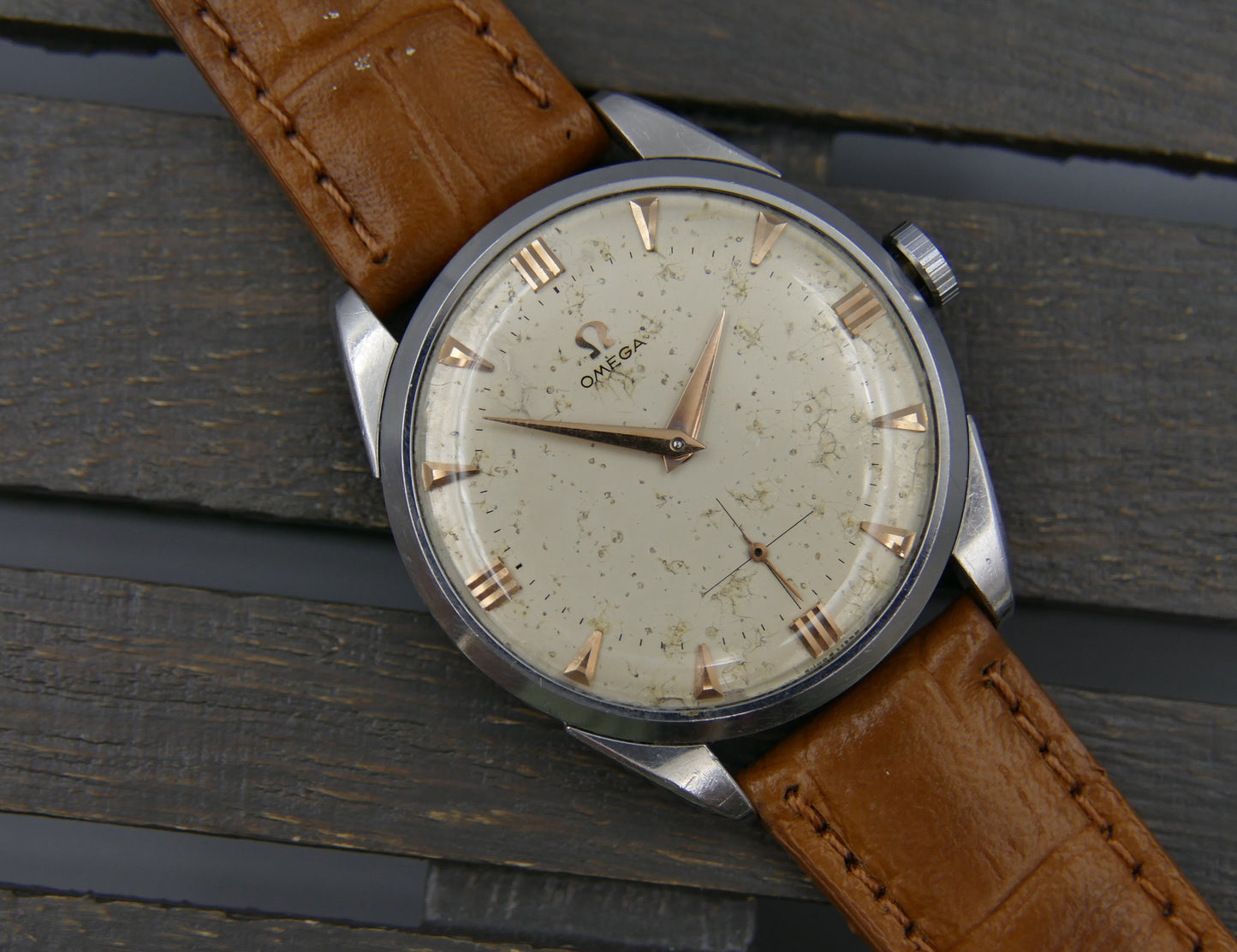 50s vintage watch mens Omega ref. 2900 -4 hand wind cal. 267 steel