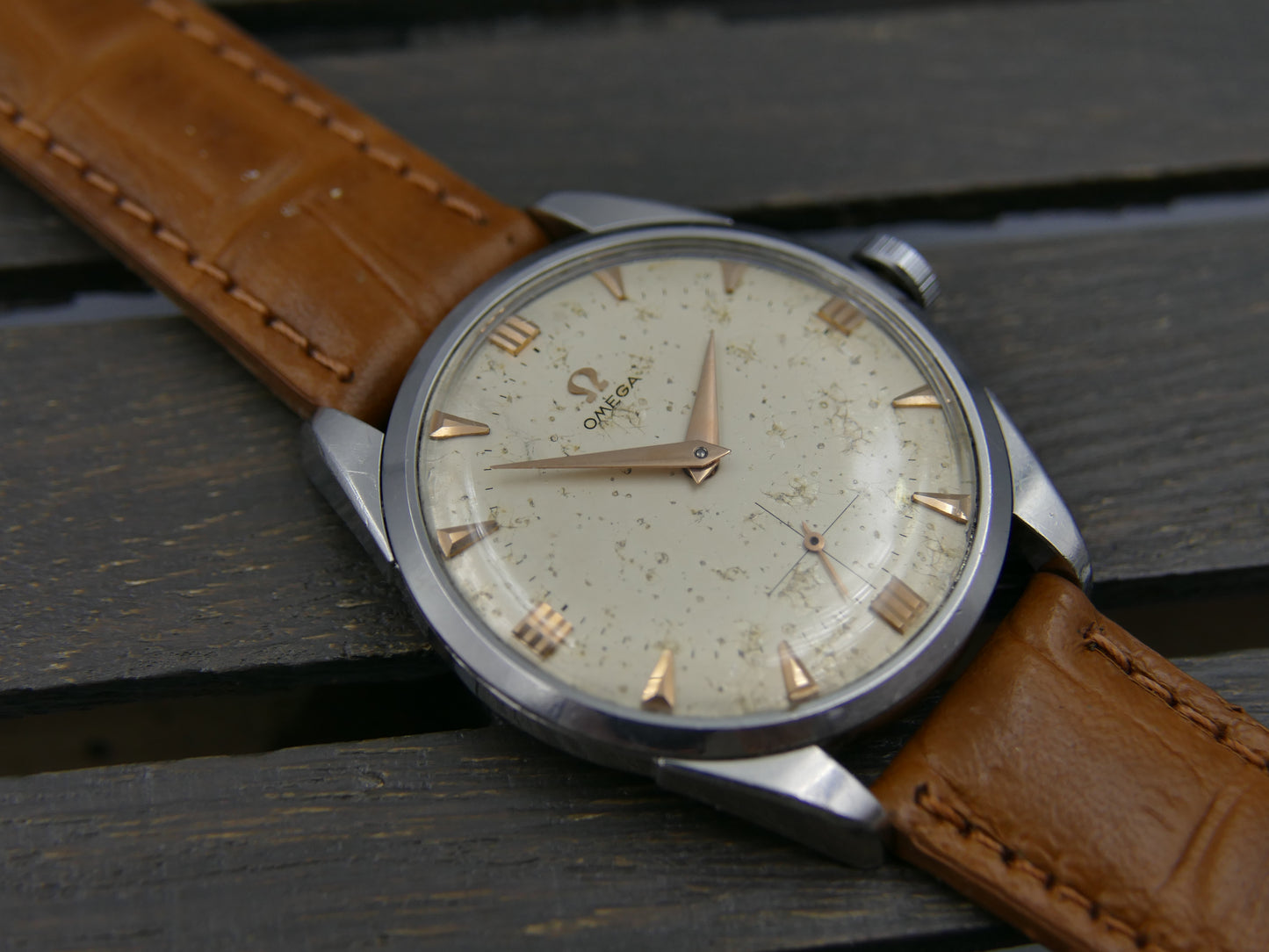 50s vintage watch mens Omega ref. 2900 -4 hand wind cal. 267 steel