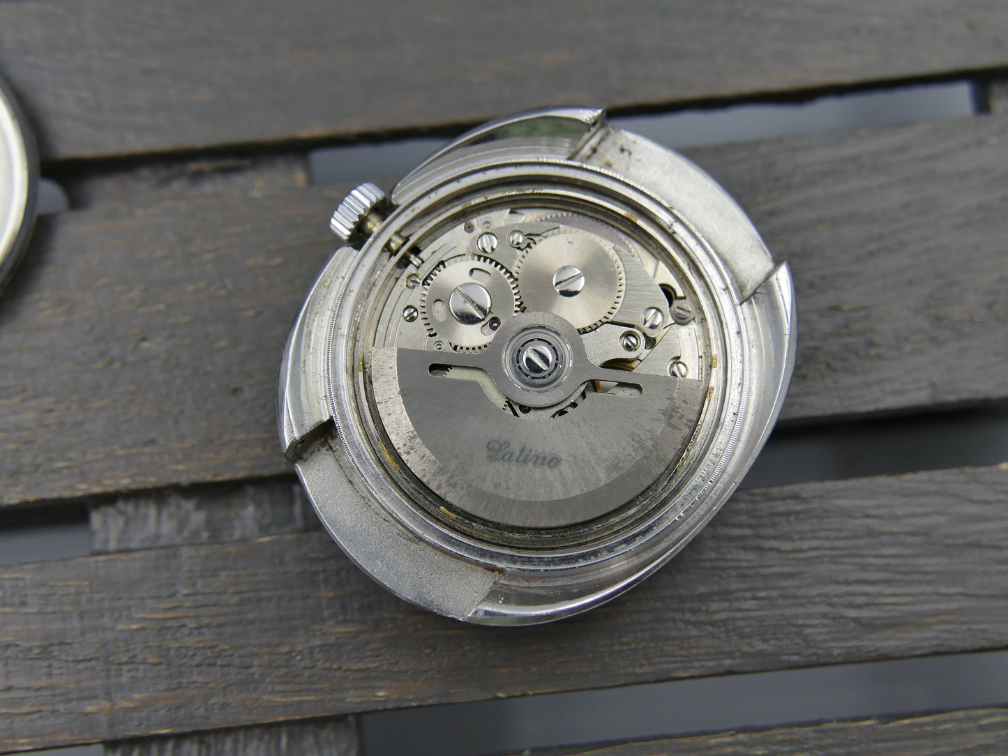 70s vintage watch mens Latino Holiday superautomatic AS1876 steel blue dial