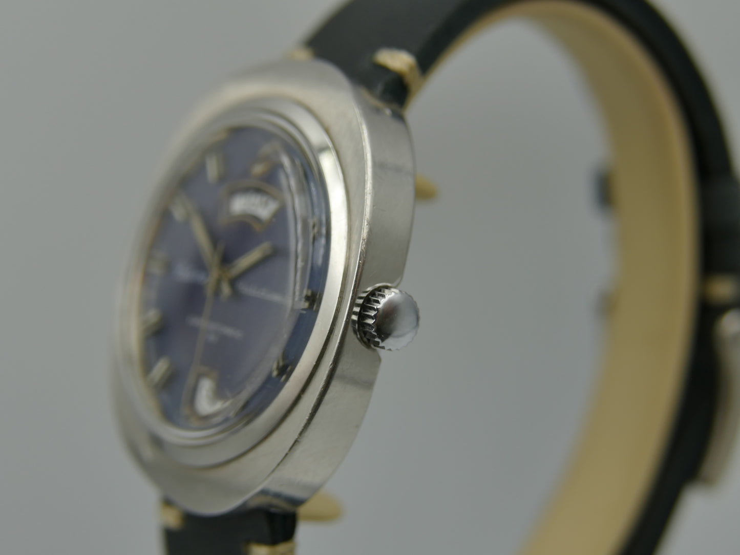 70s vintage watch mens Latino Holiday superautomatic AS1876 steel blue dial