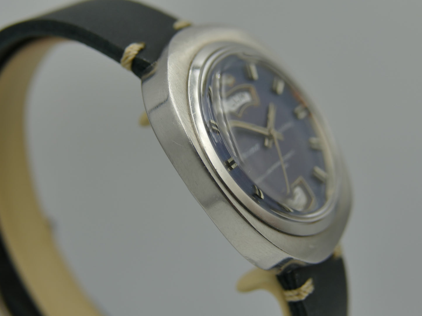 70s vintage watch mens Latino Holiday superautomatic AS1876 steel blue dial