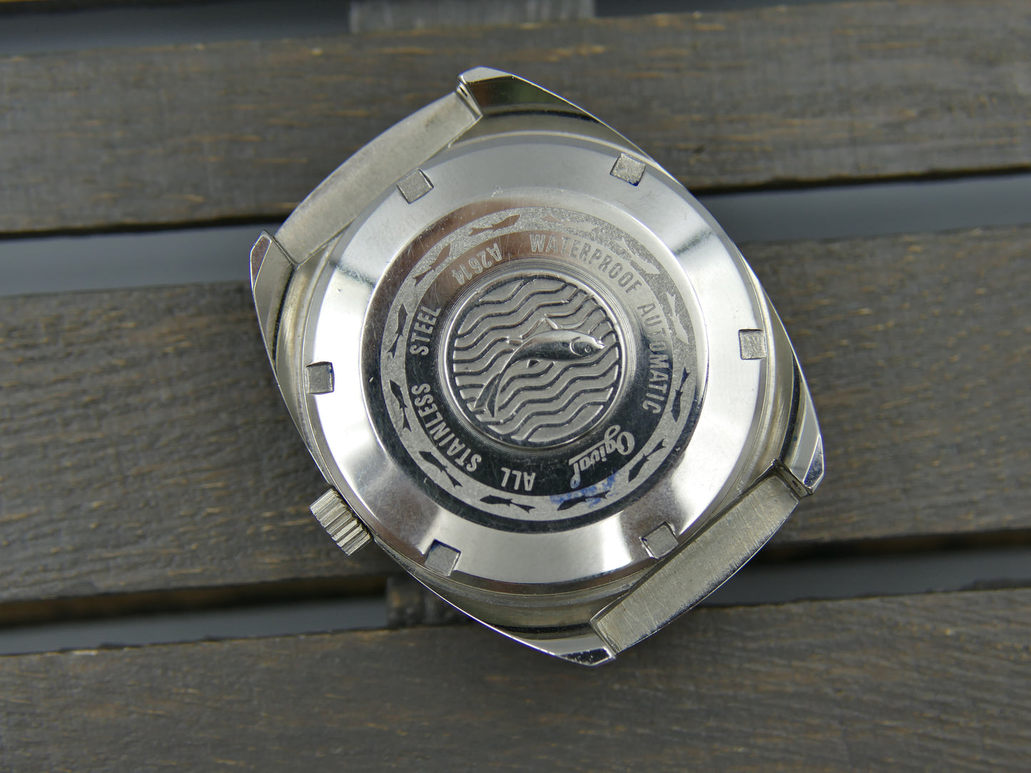 70s vintage watch mens Ogival a2614 burgundy automatic AS 2066 NOS