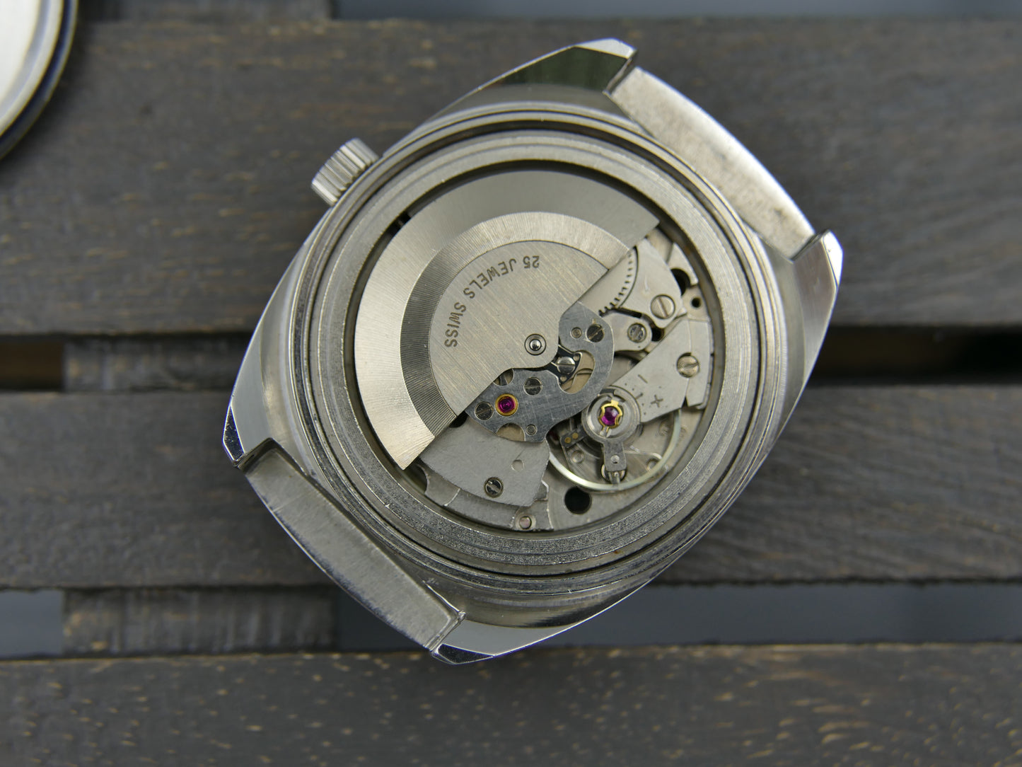 70s vintage watch mens Ogival a2614 burgundy automatic AS 2066 NOS