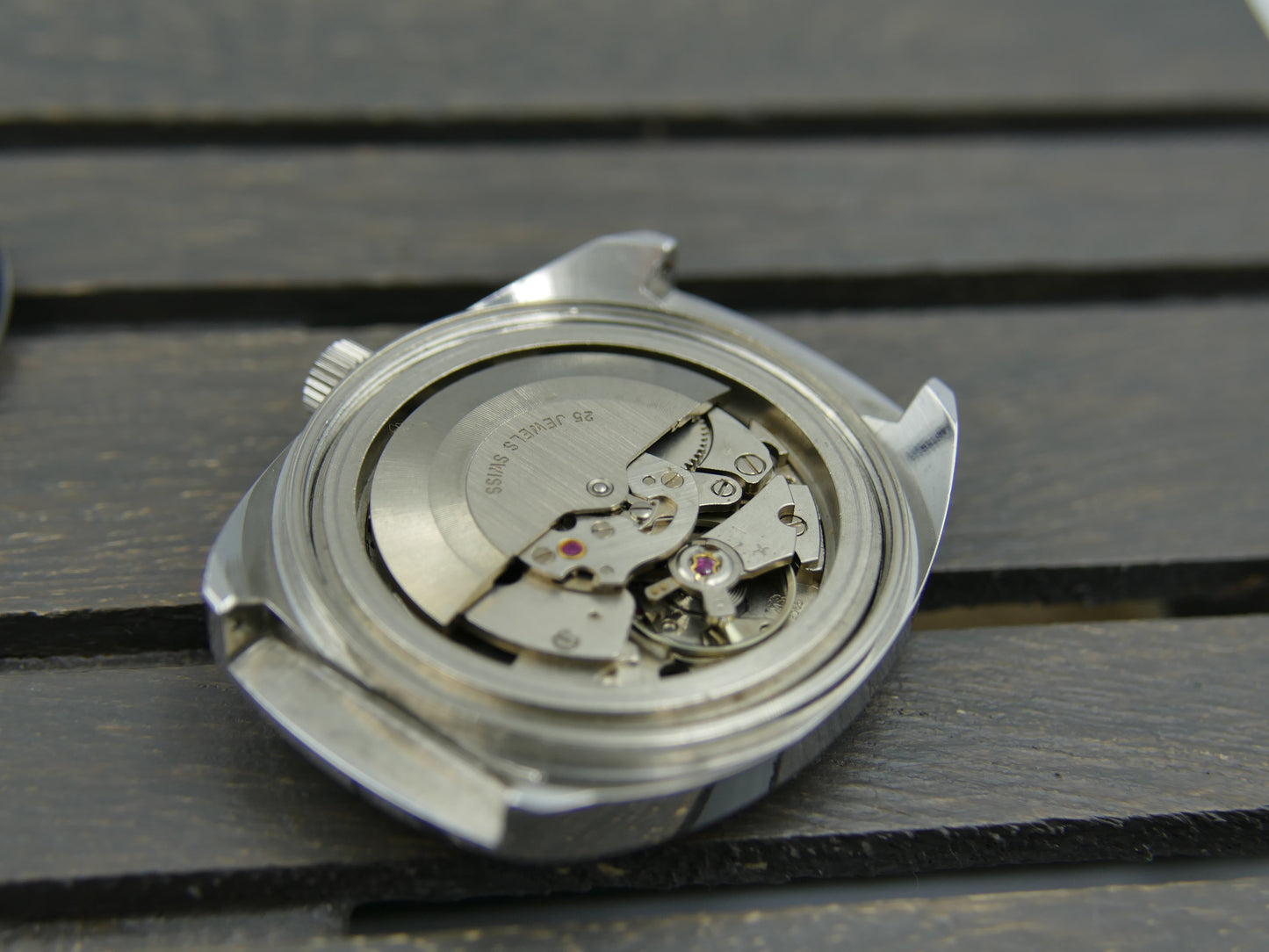 70s vintage watch mens Ogival a2614 burgundy automatic AS 2066 NOS