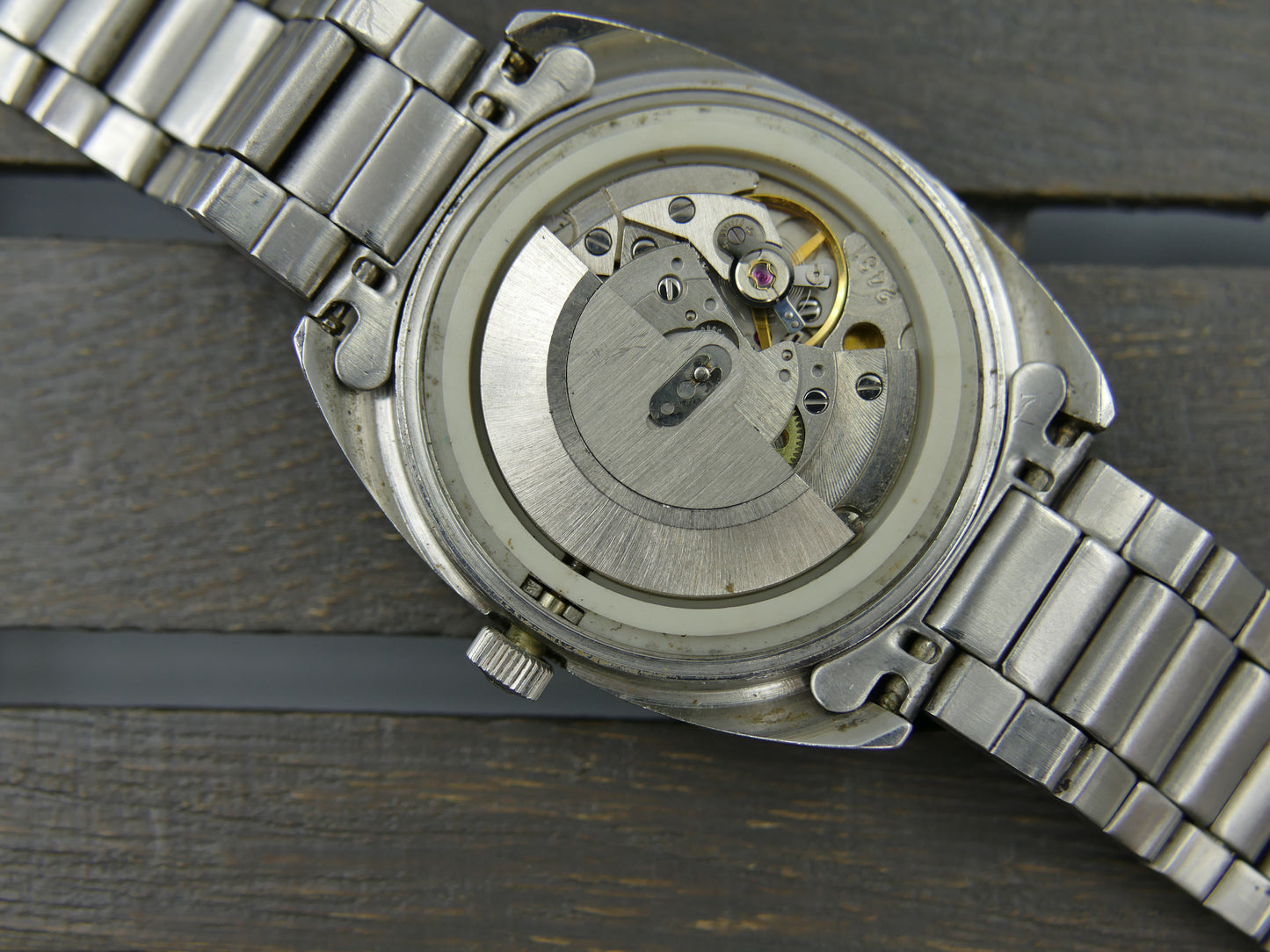 70s vintage watch mens Tissot seastar ref 44807 -2X automatic 2481 blue dial