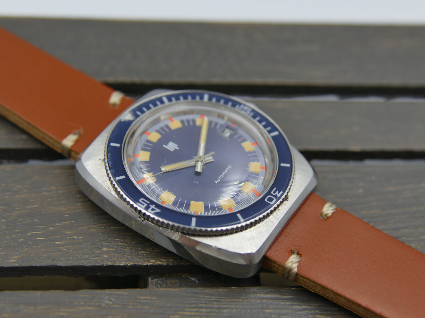 Lip ref 573.61.039.0 automatic serviced vintage plongee diver 70s