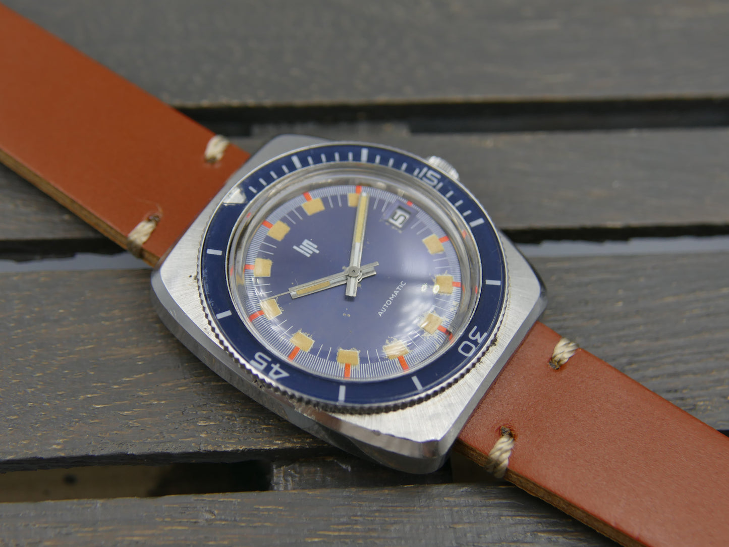 Lip ref 573.61.039.0 automatic serviced vintage plongee diver 70s