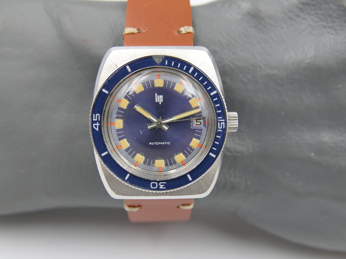 Lip ref 573.61.039.0 automatic serviced vintage plongee diver 70s