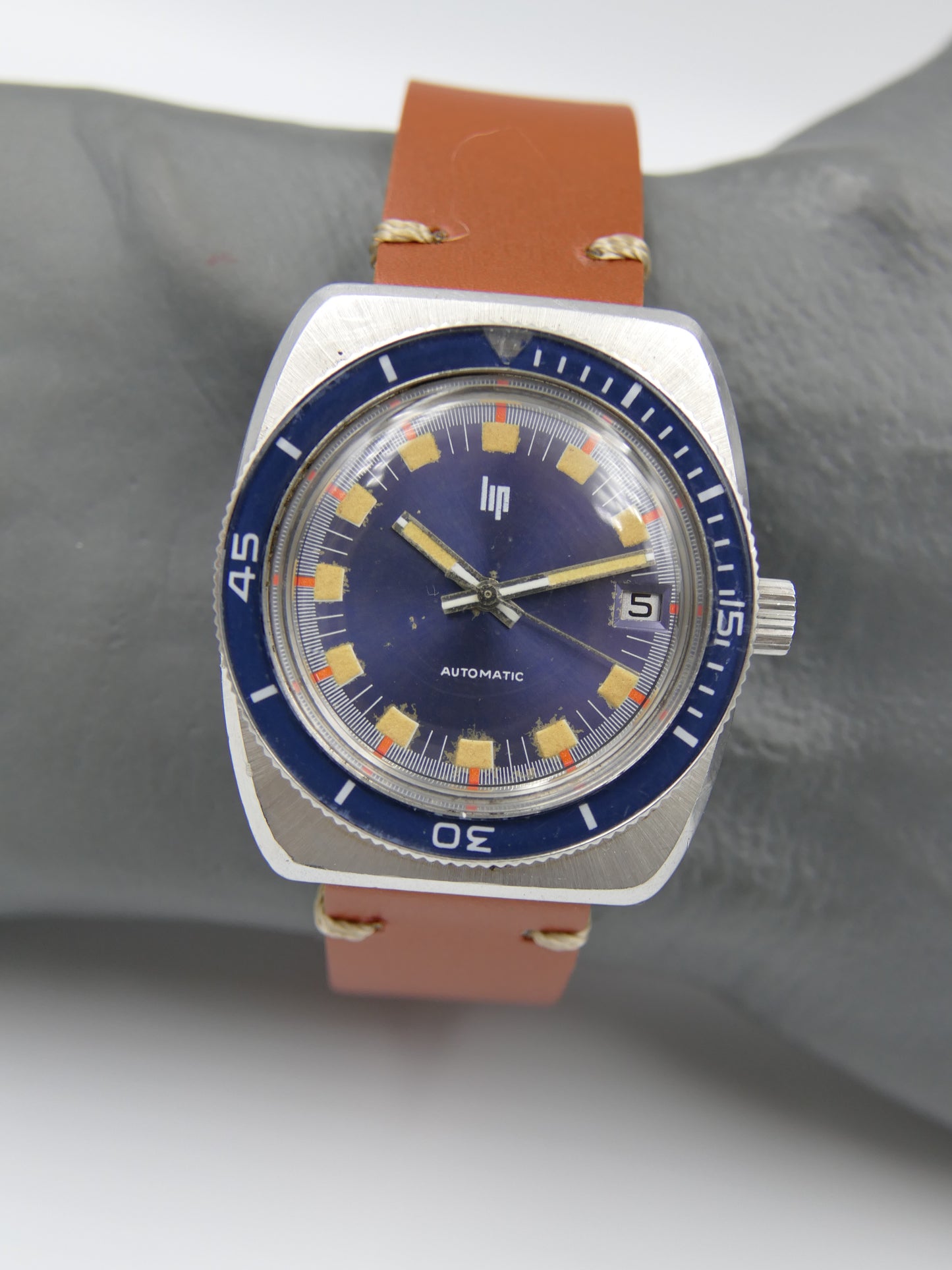 Lip ref 573.61.039.0 automatic serviced vintage plongee diver 70s