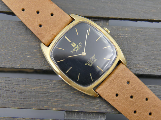 70s vintage watch mens Universal Geneve Gilt Shadow ref 566105 Automatic 2-66 Microrotor Ultra Slim