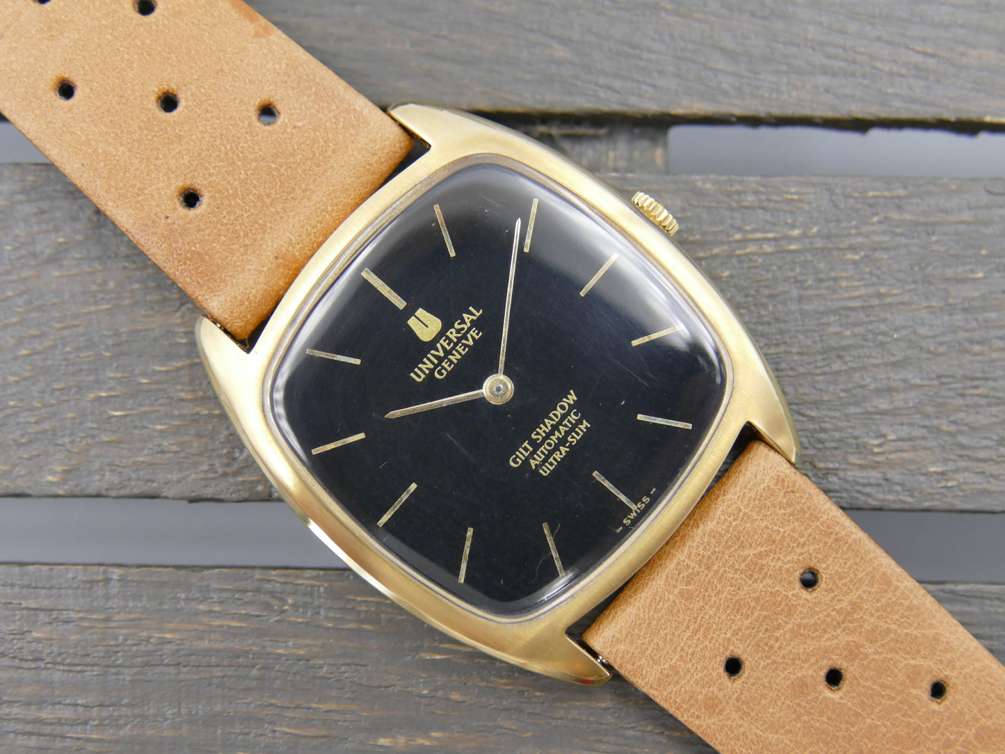 70s vintage watch mens Universal Geneve Gilt Shadow ref 566105 Automatic 2-66 Microrotor Ultra Slim