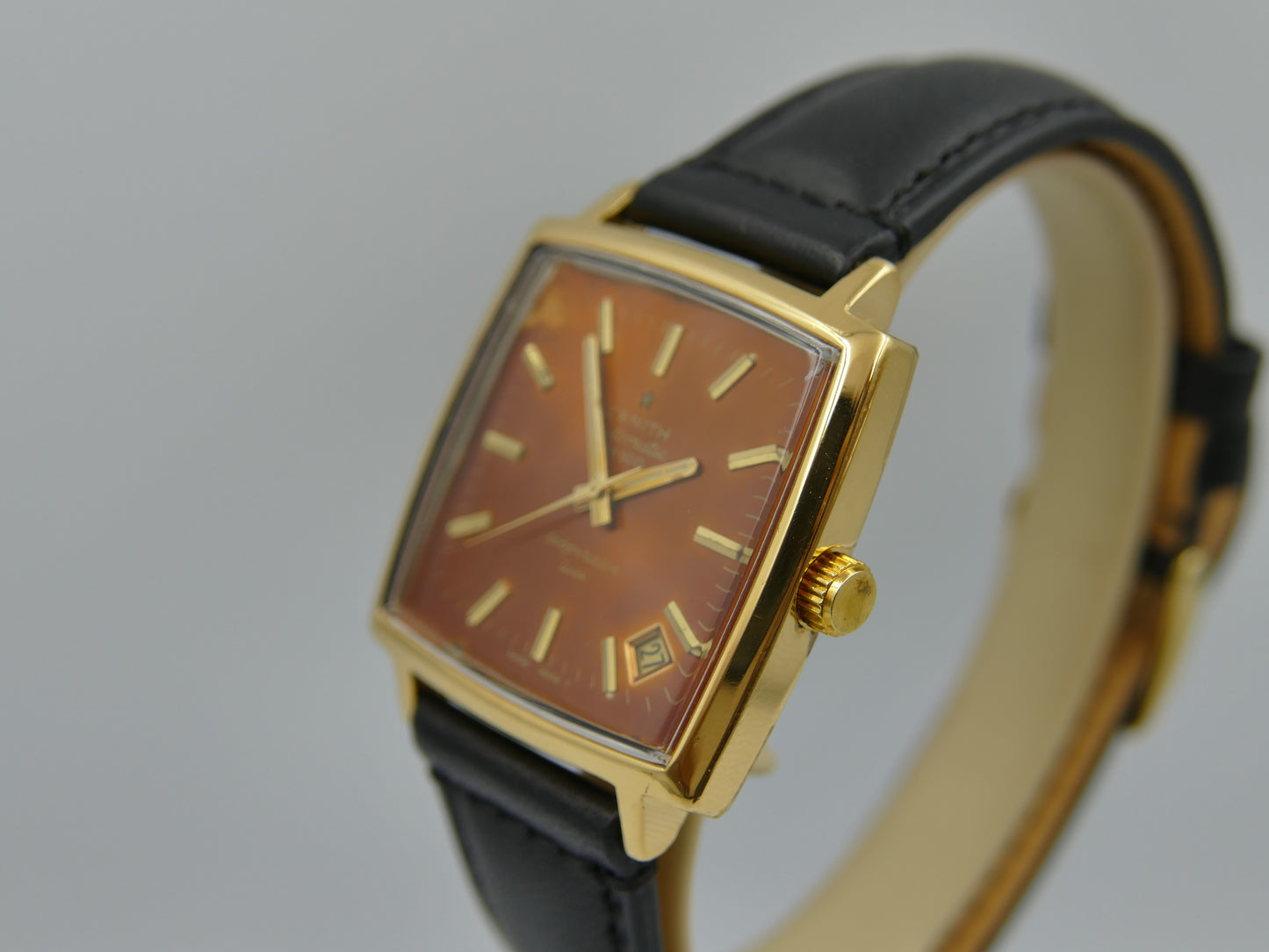 70s vintage watch mens Zenith respirator Luxe automatic 2562 tropical dial serviced