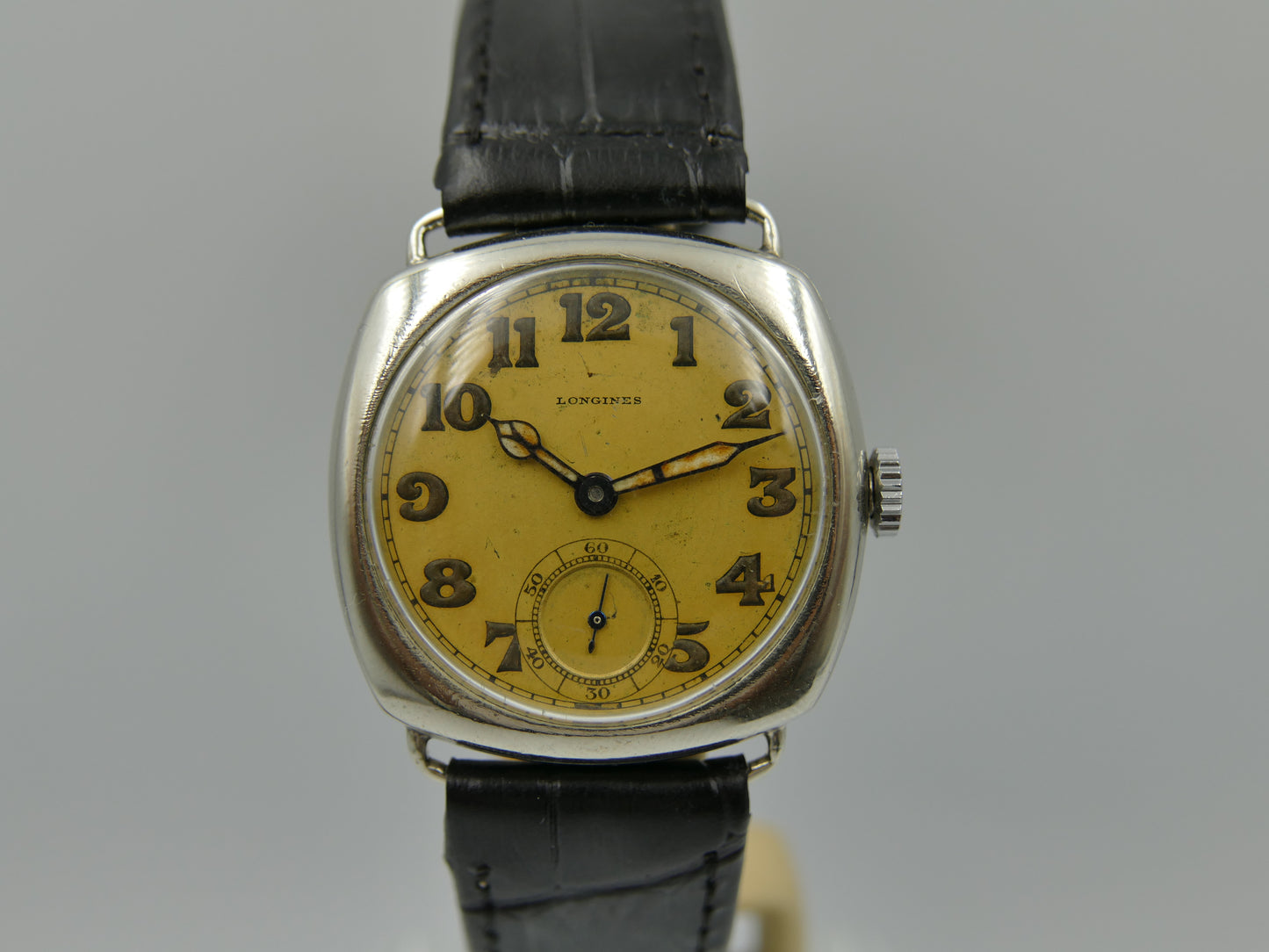 20s vintage watch mens Longines trench military hand wind 13.34 tropical dial serviced