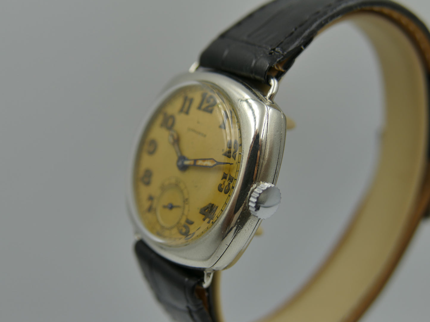 20s vintage watch mens Longines trench military hand wind 13.34 tropical dial serviced