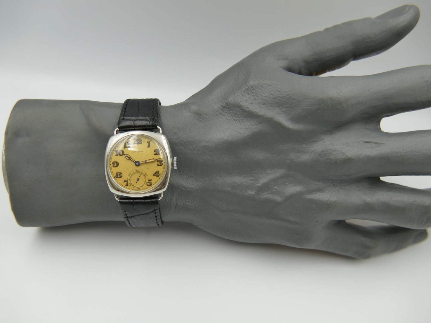 20s vintage watch mens Longines trench military hand wind 13.34 tropical dial serviced