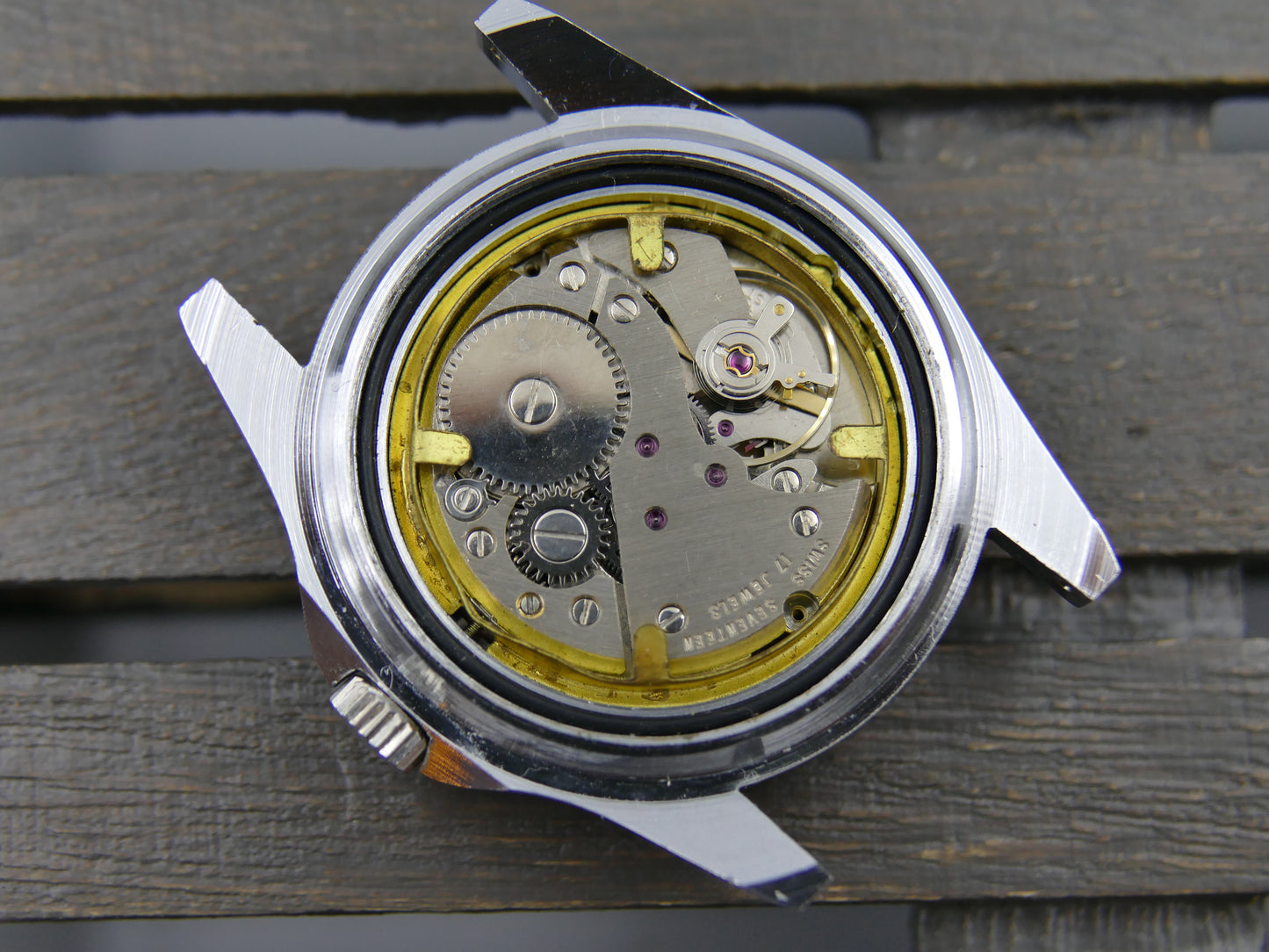 70s vintage watch mens plongee skin diver Gracex seabold burgundy mint