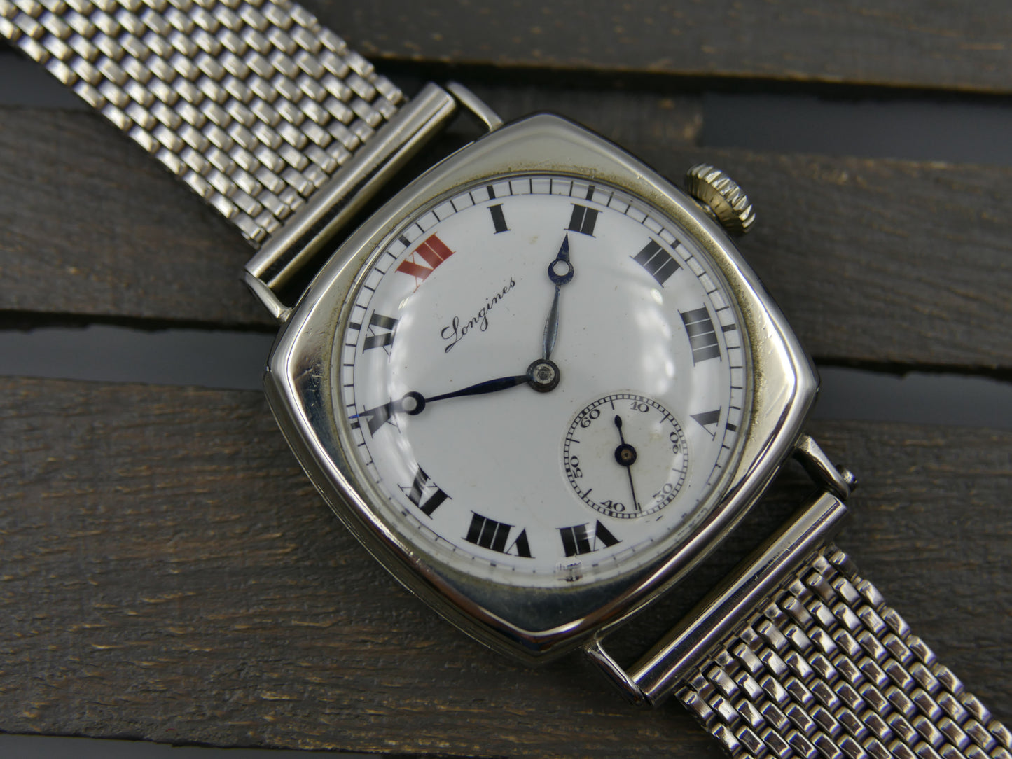 10s vintage watch mens Longines trench military WW1 13.34 serviced