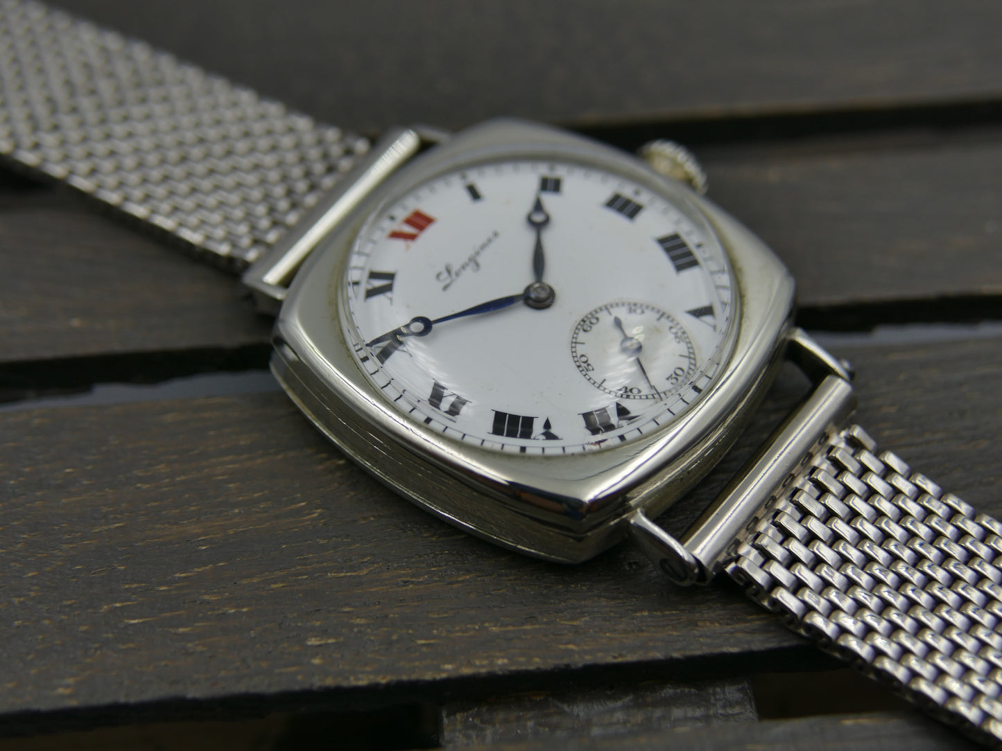 10s vintage watch mens Longines trench military WW1 13.34 serviced