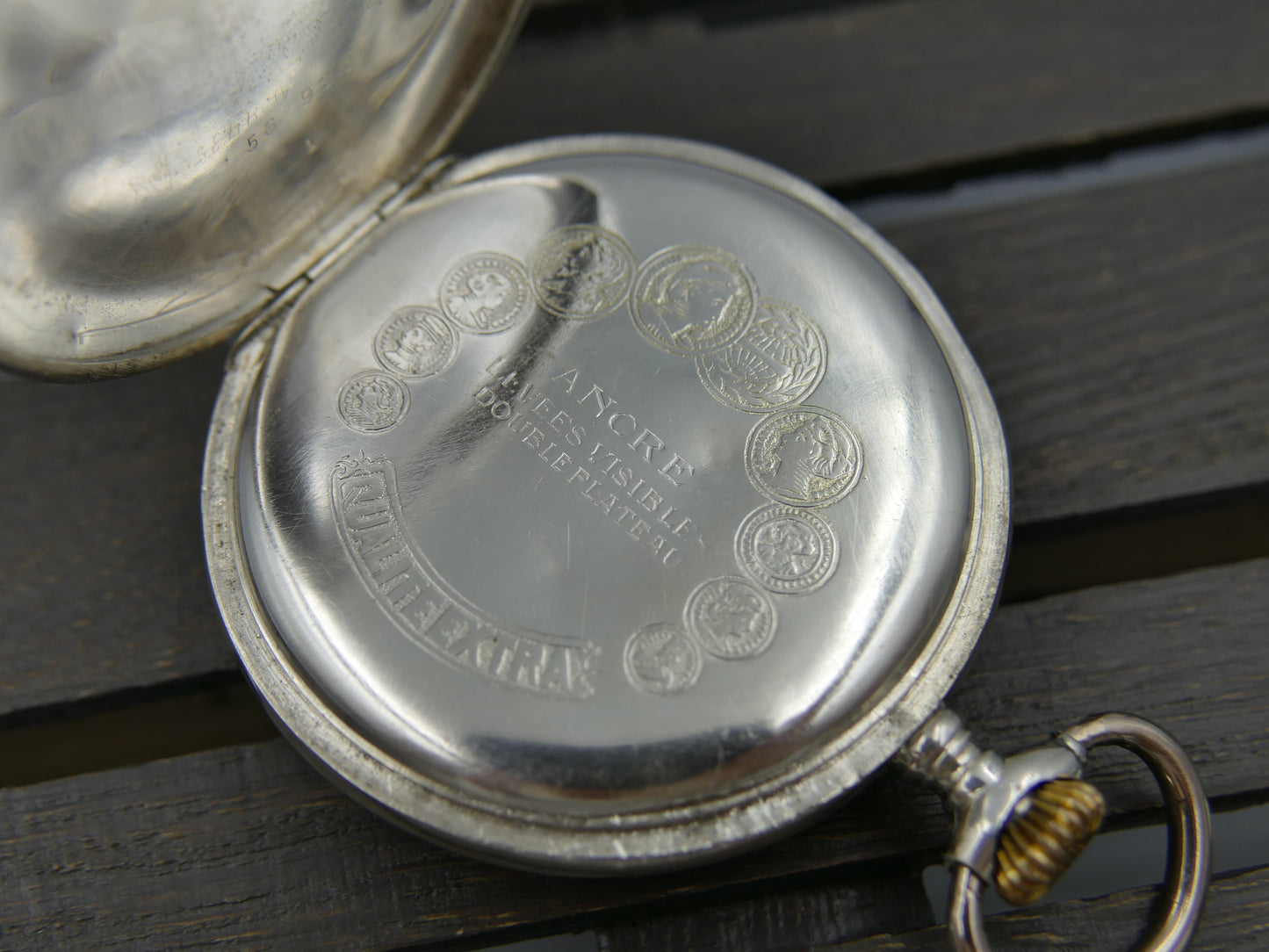10s vintage gousset pocket watch Fenianos Silver 0.800 Swiss Made Railway Edition