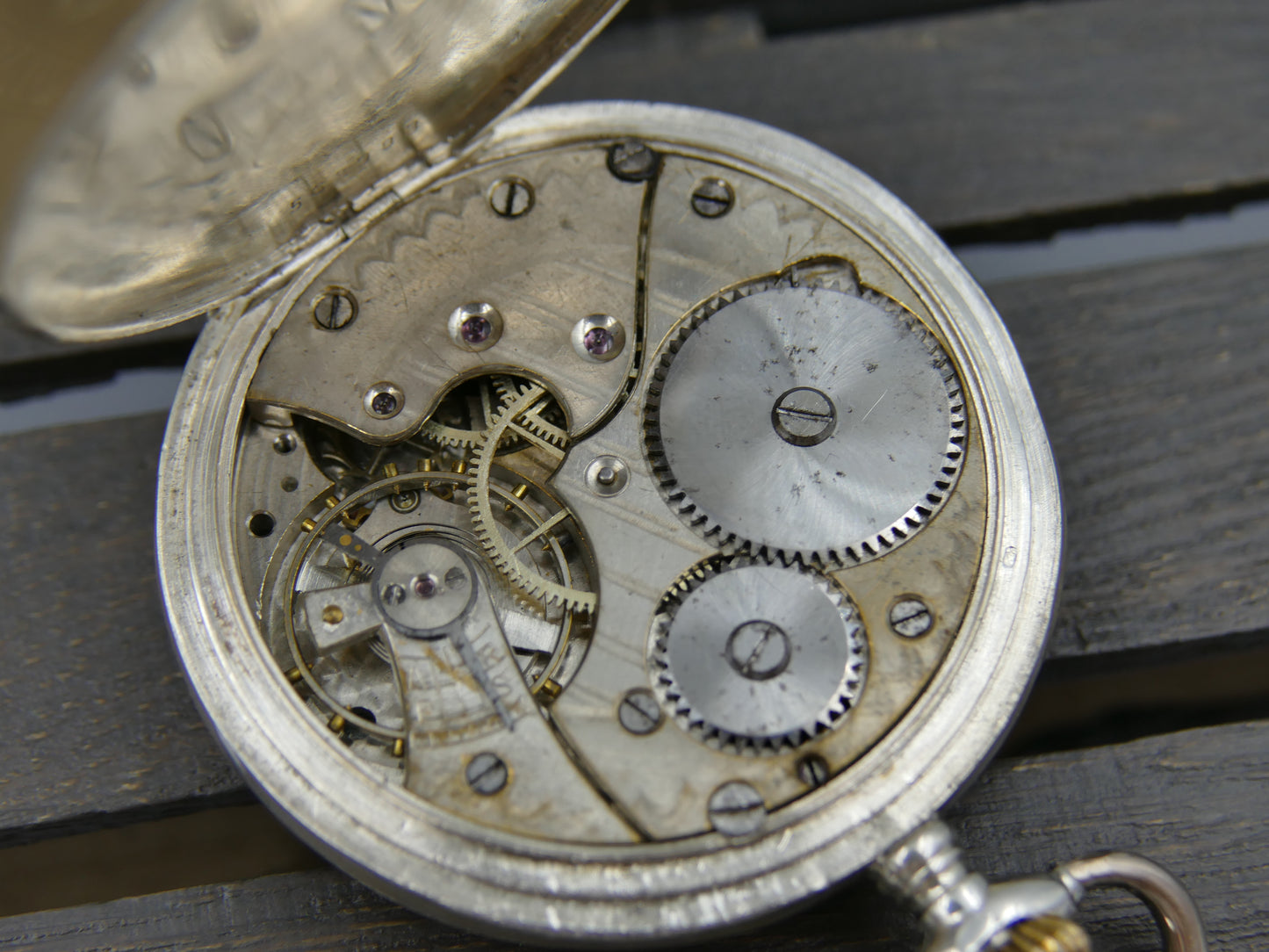 10s vintage gousset pocket watch Fenianos Silver 0.800 Swiss Made Railway Edition