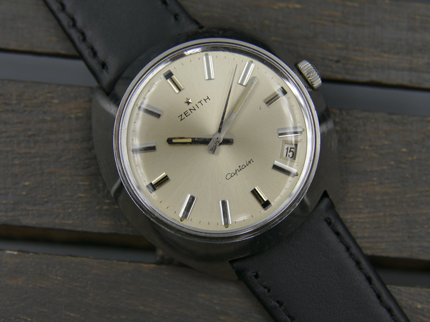 70s vintage watch mens Zenith Captain 2552C Turtle