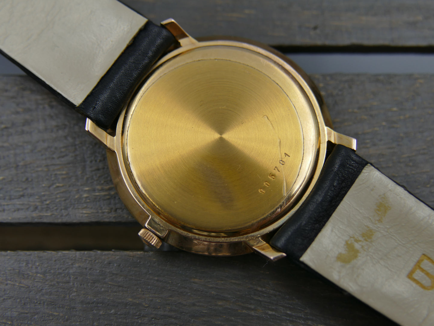 60s vintage watch mens Buren Micro Rotor Intra Matic Automatic 1280 slim rose gold pl ref 905701 NOS