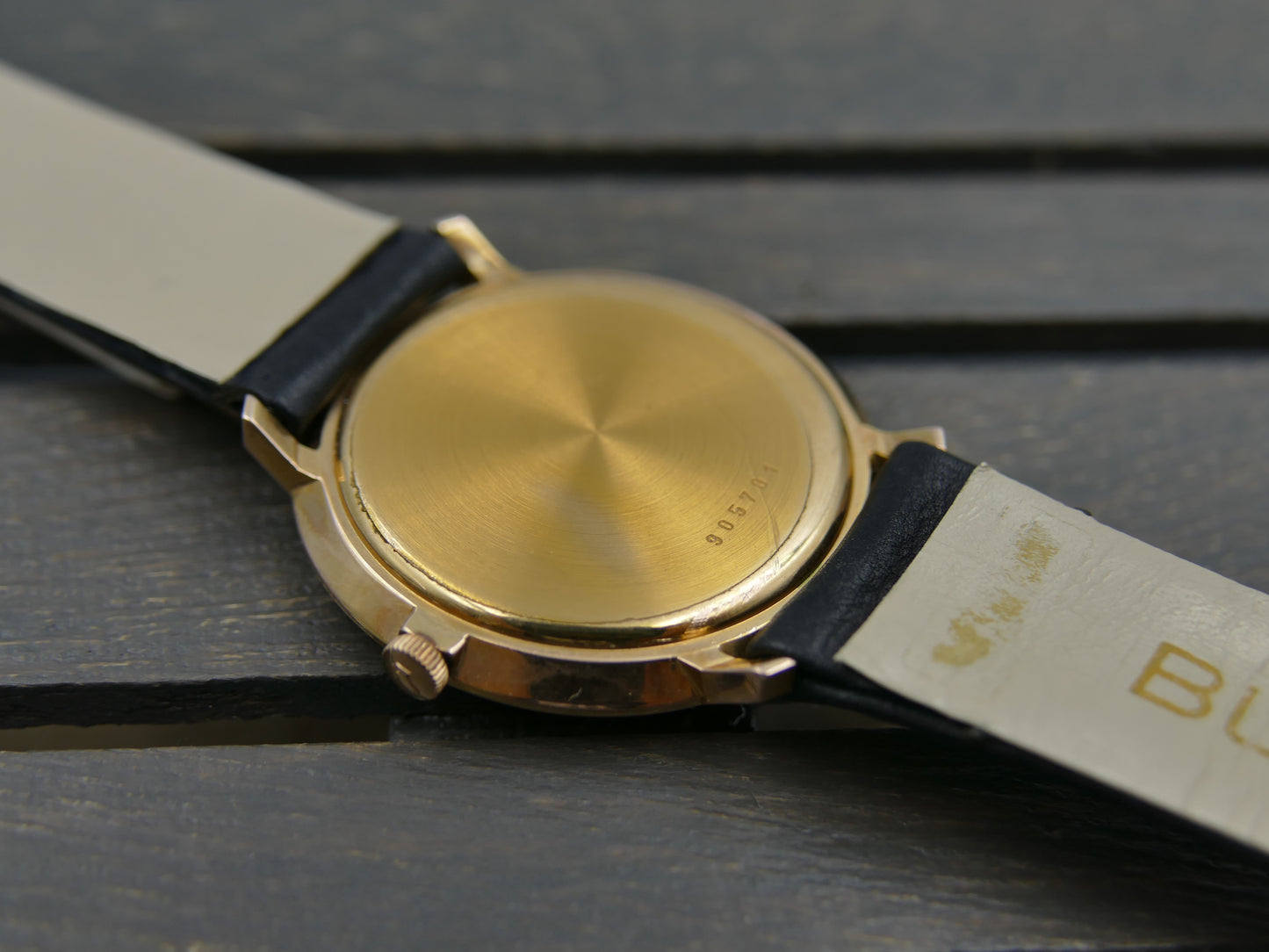 60s vintage watch mens Buren Micro Rotor Intra Matic Automatic 1280 slim rose gold pl ref 905701 NOS