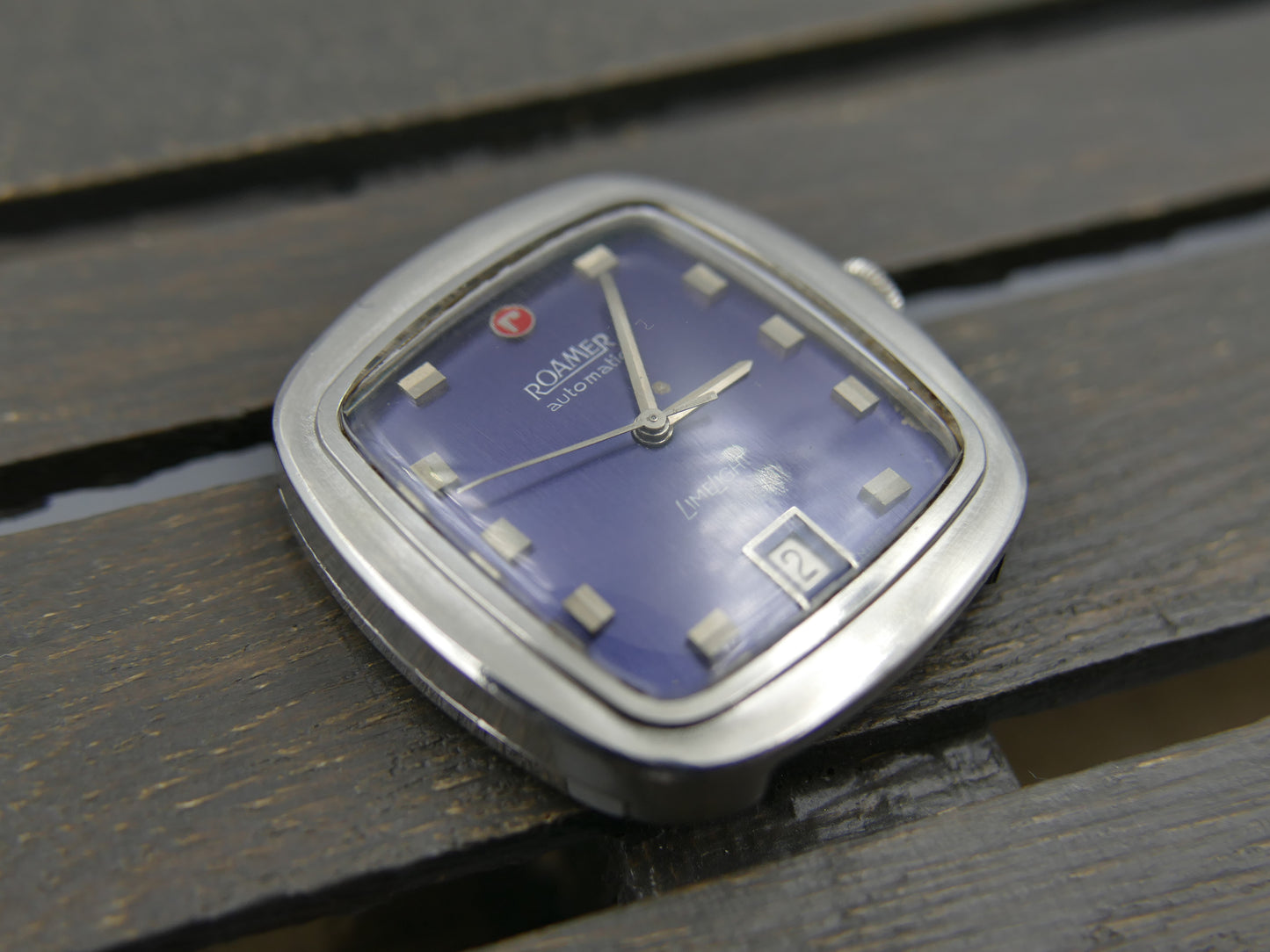 70s vintage watch mens Roamer LimeLight ref. 479.8120.604 automatic cal. MST 479 blue dial