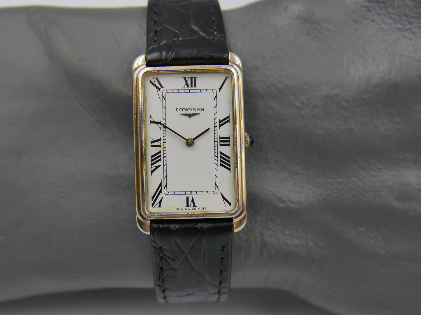 70s vintage watch mens Longines ref 4137 2 tank silver Vermeil 925 hand wind cal 5602