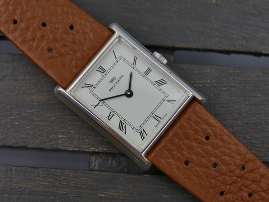 vintage watch mens tank Pryngeps ref 2962 hand wind lorsa solid silver 925 serviced