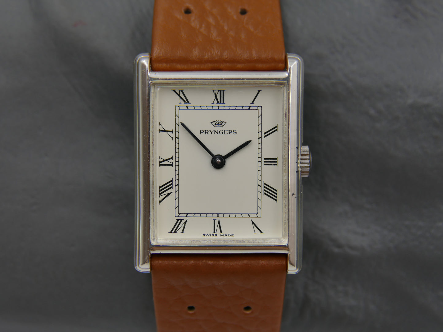 vintage watch mens tank Pryngeps ref 2962 hand wind lorsa solid silver 925 serviced