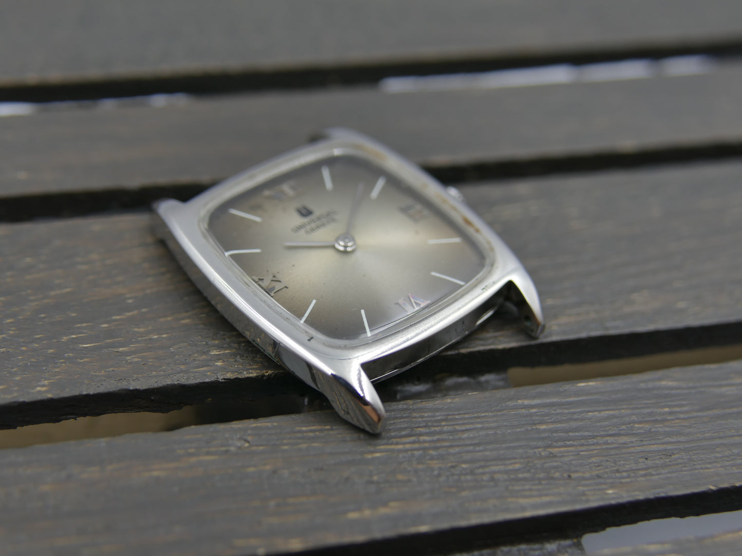 60s vintage watch mens Universal Geneve Tank hand wind  Cal 1-42 ref 842114 ultra slim coffee serviced