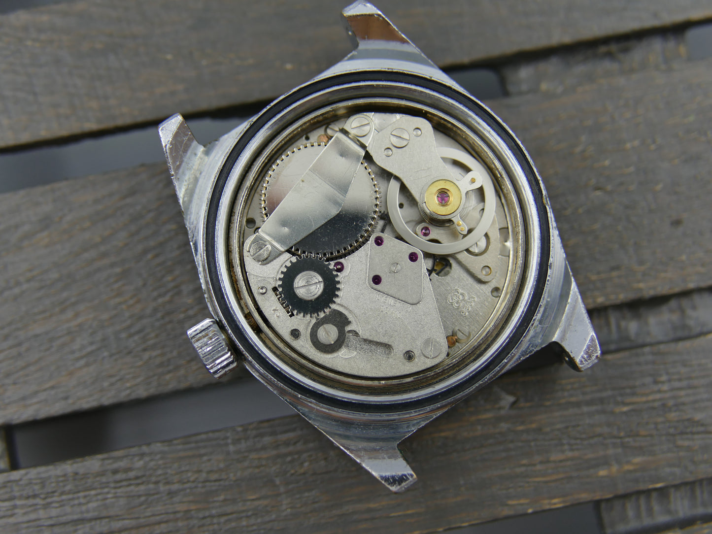 70s vintage watch mens diver Cronel Marlboro manual wind EB 8800 blue dial