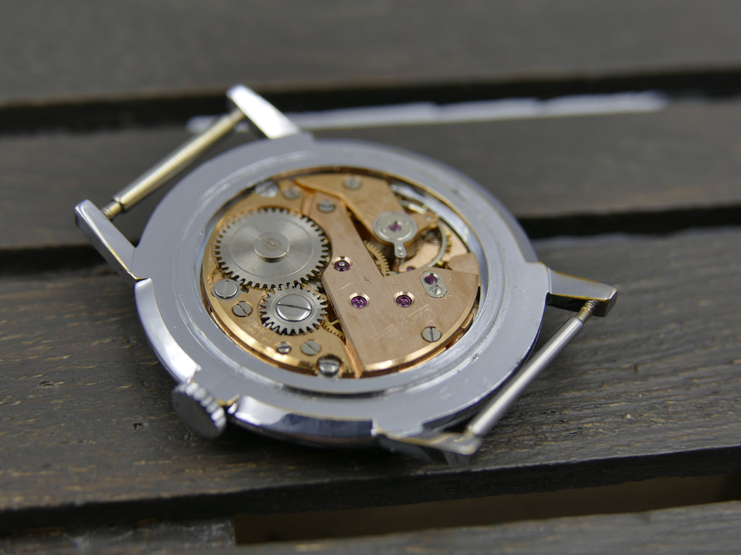 60s vintage watch mens dress thin Jungfrau hand wind FE 71 salmon dial