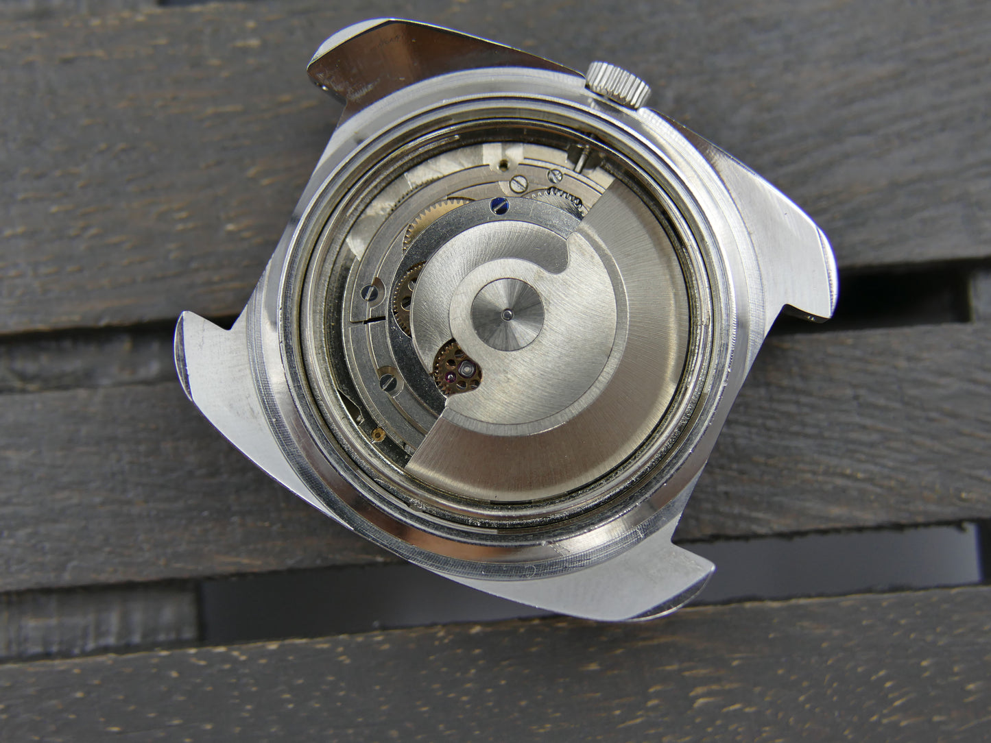 70s vintage watch mens Orcyl 25j automatic ETA 2452 linen silver dial rare