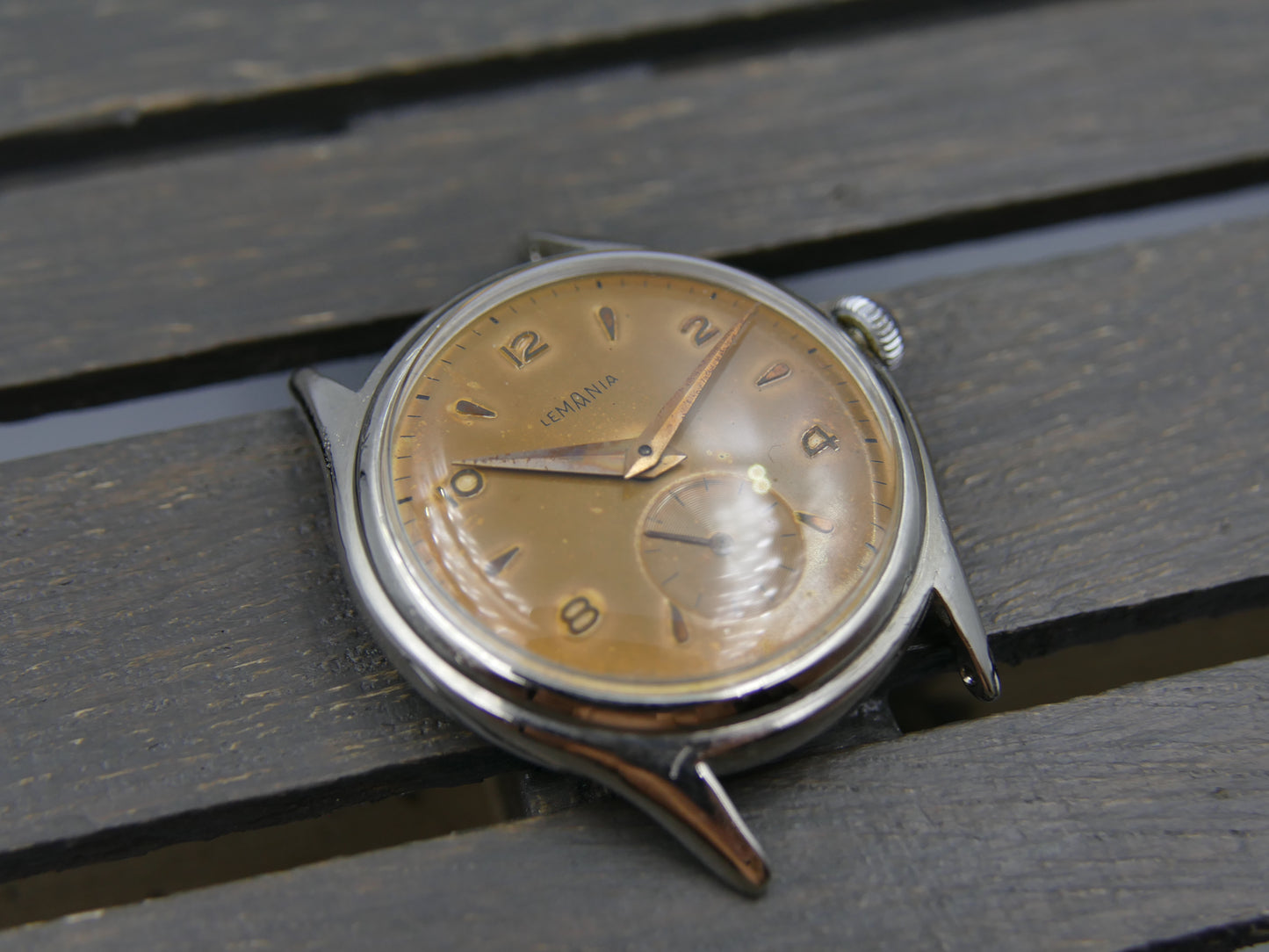 60s vintage watch Lemania ref. 232 hand wind tropical dial