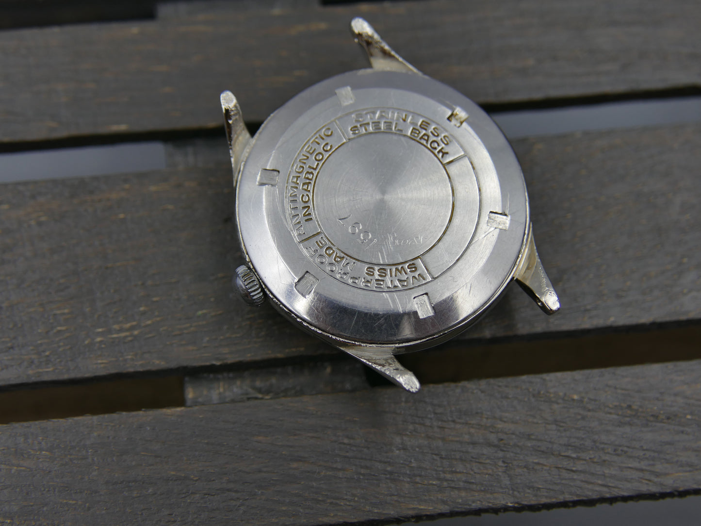 60s vintage watch Lemania ref. 232 hand wind tropical dial
